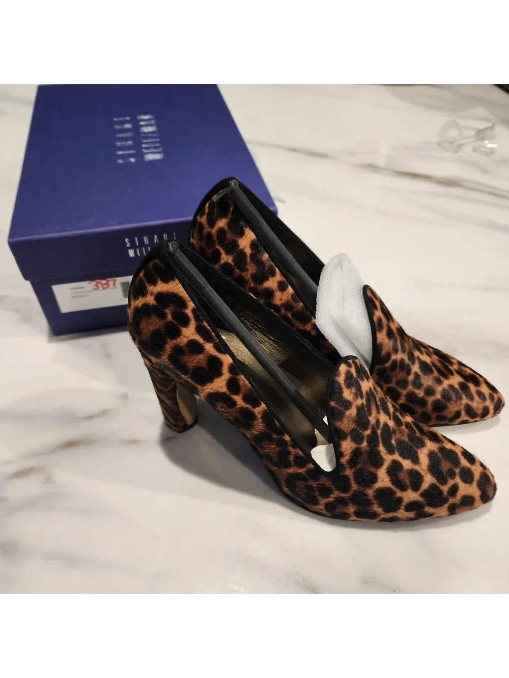 New Stuart Weitzman Uprise Chocolate Feline Haircalf Pumps Size 7.5